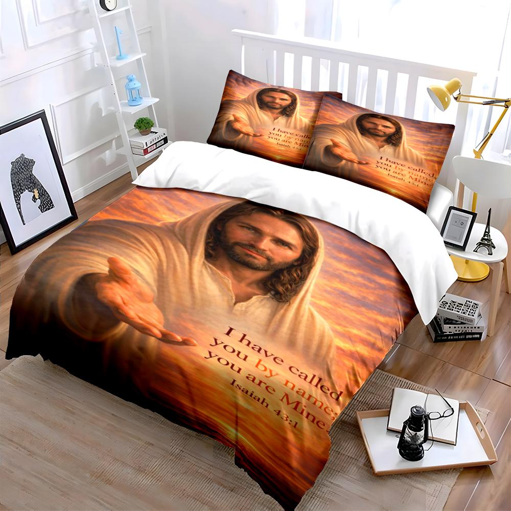 Religious Bedding Set with Isaiah 43:1 Bedding set (1 duvet cover, 2 pillowcases, duvet not included)