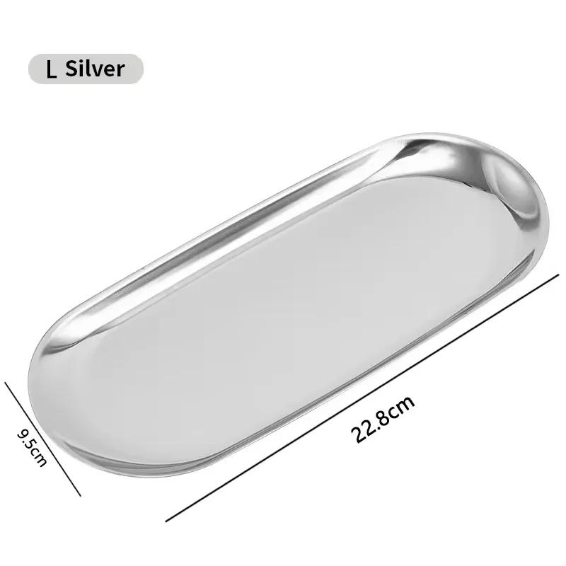 Modern Simple Metal Stainless Steel Storage Tray Jewelry Display Tray Shooting Props Trinkets Display Box Multi-functional
