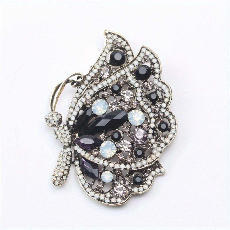 

Vintage Strass Borboleta Broche Feminino Casaco Pino Camisola Corsage Acessório Senhoras Novidade