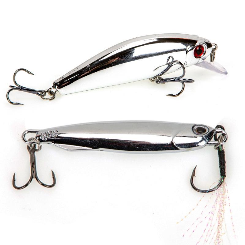 Biomimetic Zinc Alloy Minnow: Cross-Border Electroplating, Long-Cast, Fast Retrieve, Sinking Lure, Mirror Finish.