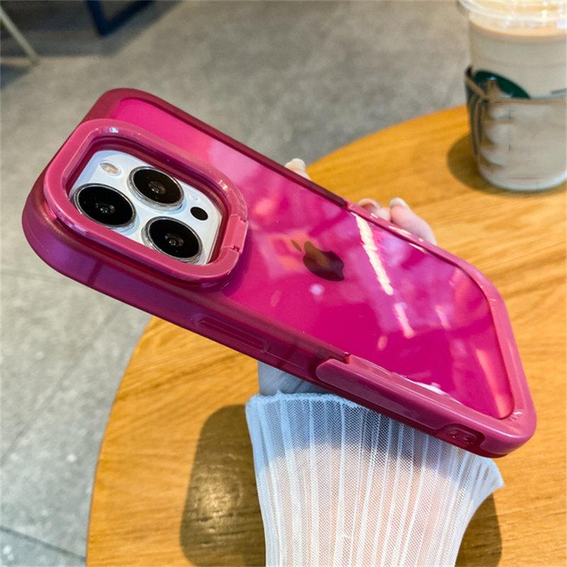 Průhledný držák stojánku na nárazník Pouzdro na telefon pro iPhone 13 12 11 14 15 Pro Max 13Pro XR XS Max X 11 Nárazuvzdorná ochrana fotoaparátu Zadní kryt