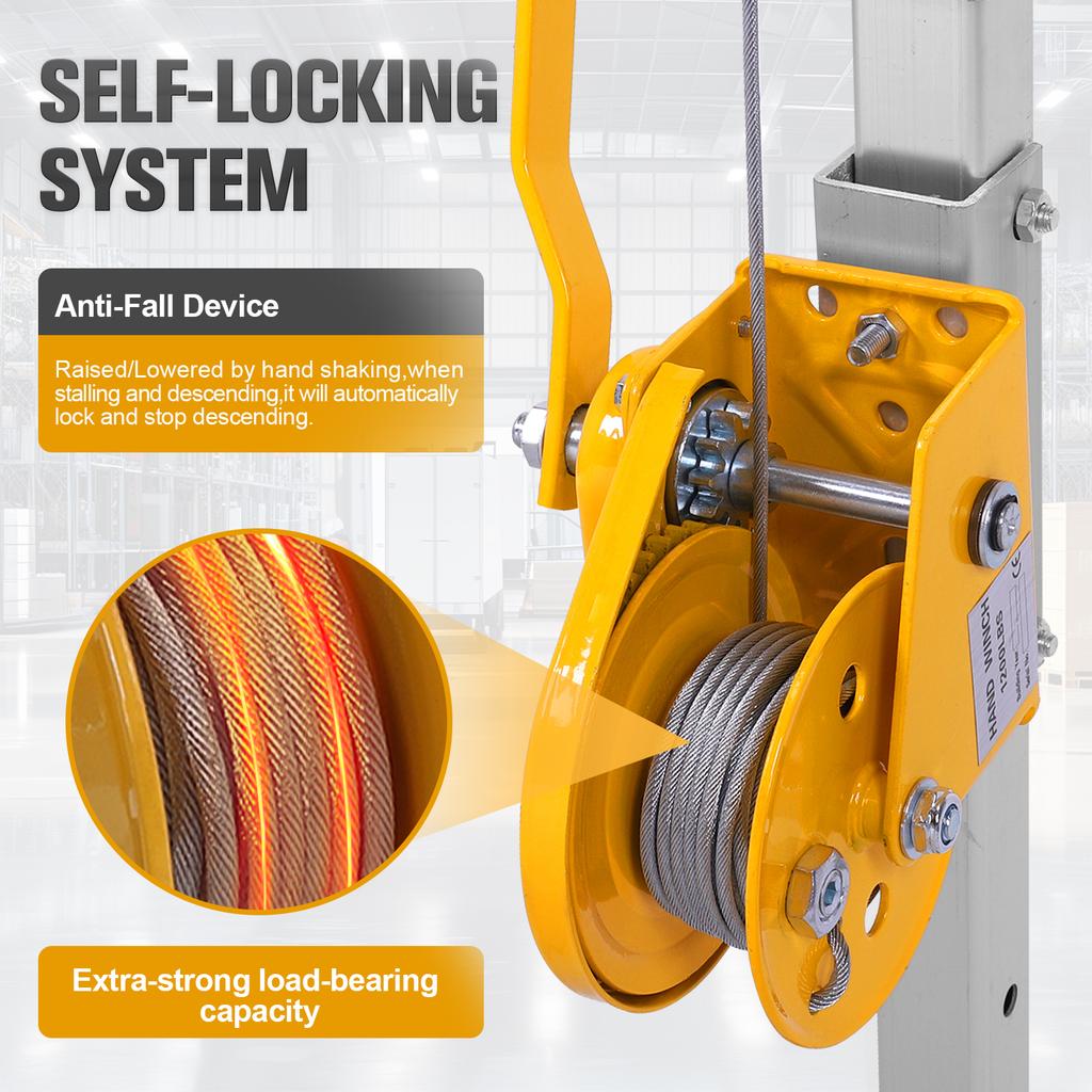 Heavy-Duty Confined Space Tripod Kit Self-Locking Rescue Tripod W/Adjustable Legs for Confined Spaces Emergency Rescue Equipment