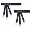 Men's Adjustable Elastic Shirt Garters Suspenders Black Non-Slip Locking Clamps Crease-Resistant Leg Straps Belt Holders