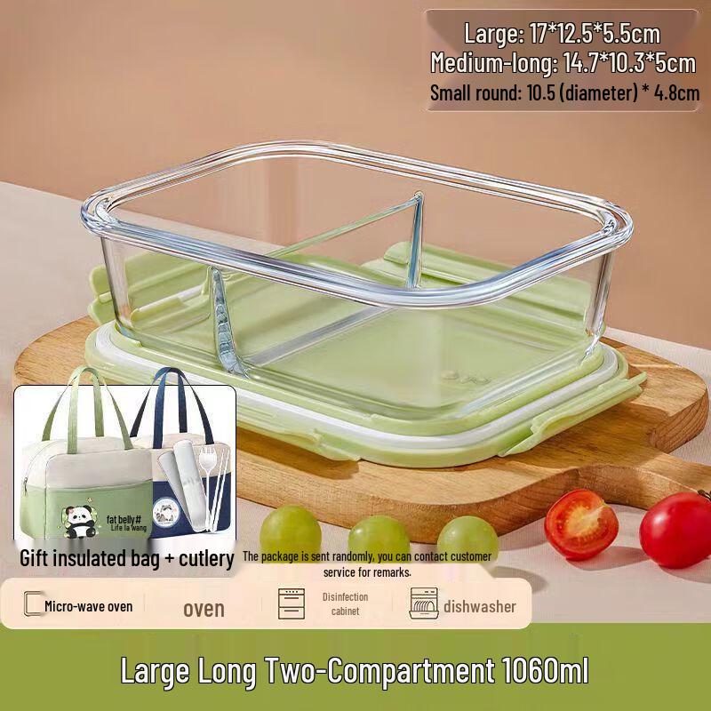 High Borosilicate Glass Lunch Box Set with Compartments