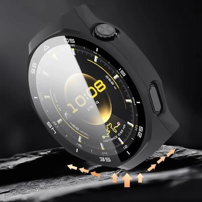 PC  Cover 2in1 Shell+tempered Glass Film Protective Case For Huawei Watch GT 6 Pro 46mm Full Screen Protector Case GT6 Pro 46MM
