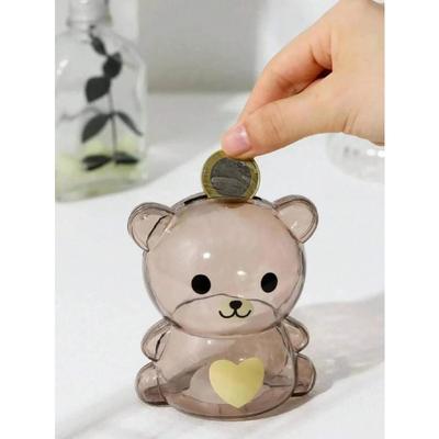 Plastic Children's Piggy Bank Candy Bank Change Bank Piggy Bank Transparent Creative Cartoon Piggy Bank Money Boxes Home Decor