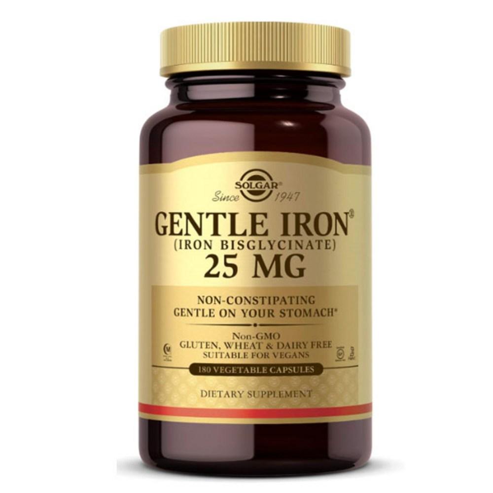 Solgar Gentle Iron 25mg Vegetable Capsules 180 Tablets 1 Pcs