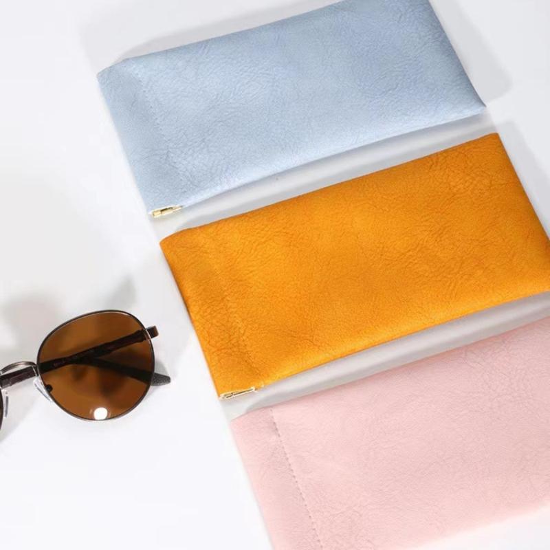 Automatic Closures Glasses Pouches Scratch Resistant Glasses Bag Soft Pouches for Eyeglasses Accessories Organization
