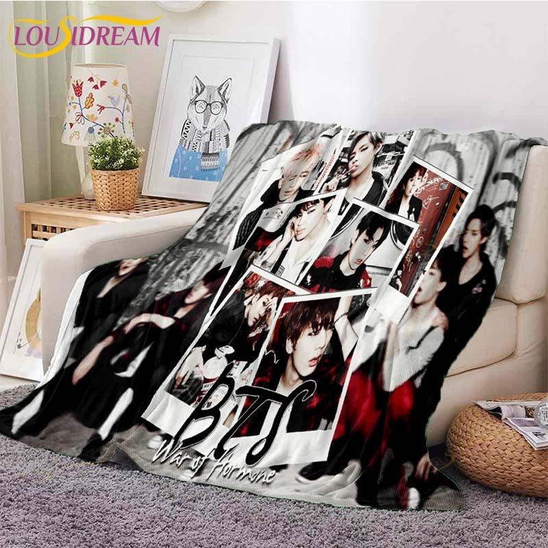 Newest Kpop Bangtan Boys Blanket Sofa Bed Blanket Super Soft Warm Blanket Cover Fleece Throw Blanket