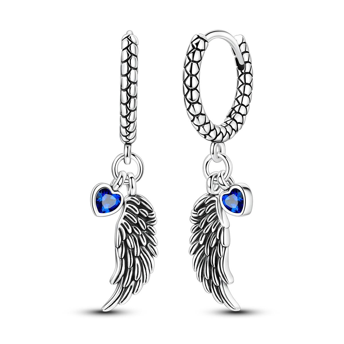 Woman Hoop Earring 925 Silver Pendant Earring Dragonfly Feather Bee Star Pendientes Female Jewelry