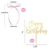 7Pcs  Acrylic Letter Cake Decorating Multipurpose Funny Black Bows Polyester Happy Birthday Sign Ribbion Cake Topper