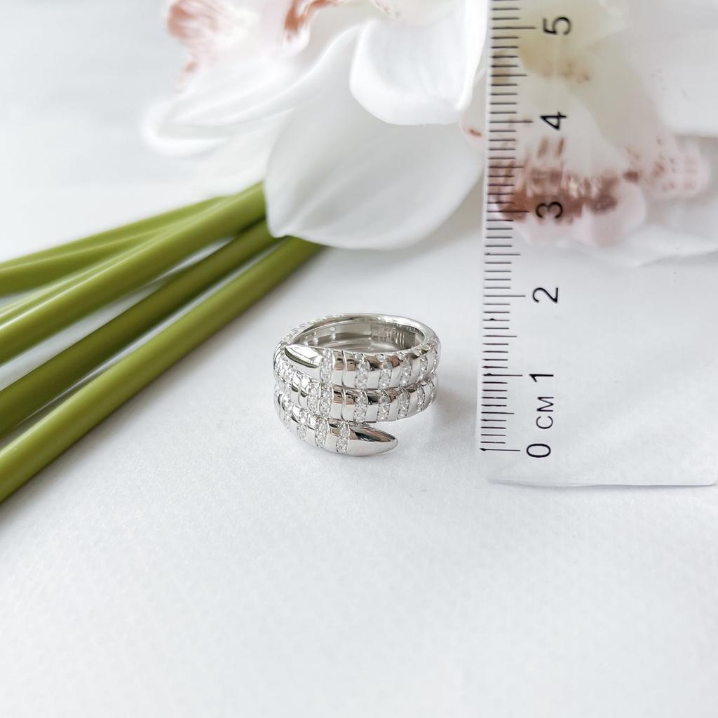 Silver Ring with Cubic Zirconia, Product Weight 9.99 G (2151265)