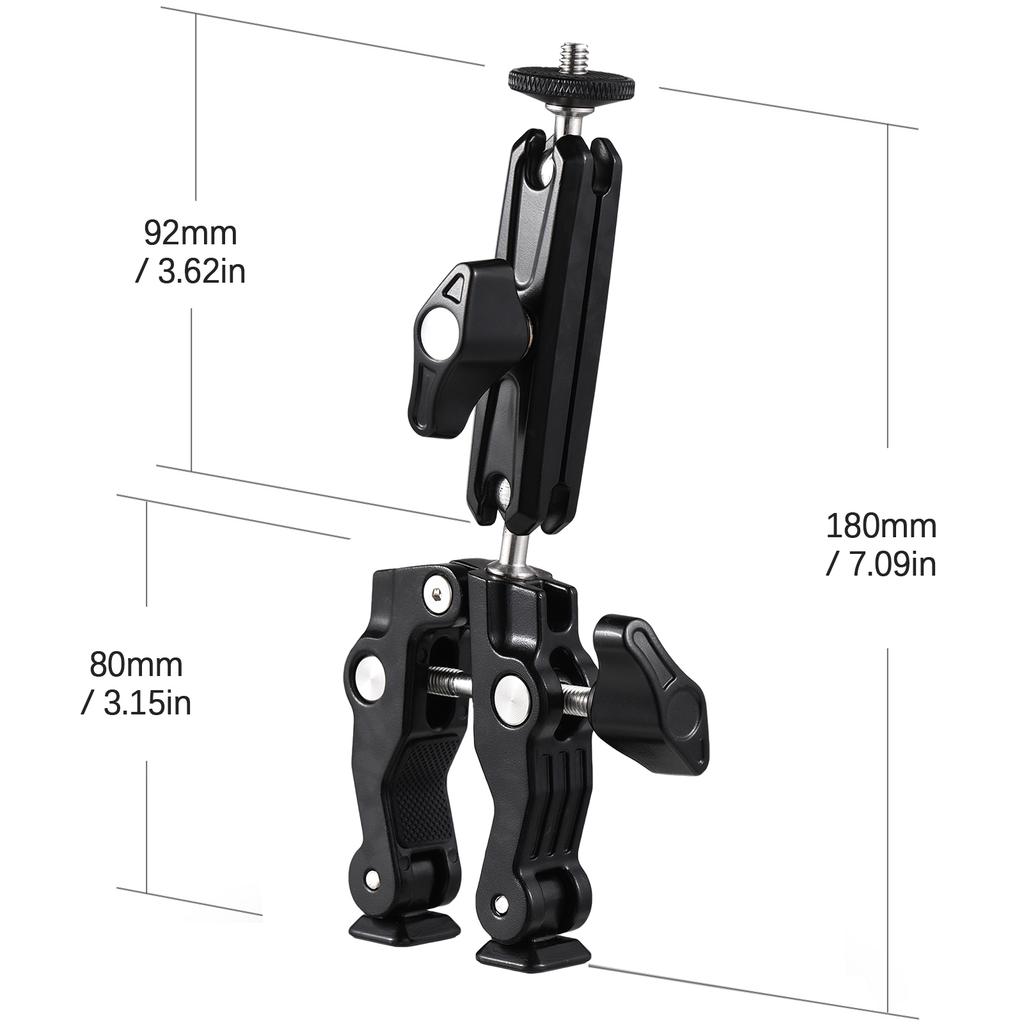 Multi functional Clamp Bicycle Handlebar Adapter Mount Ball Mount Clamp Dual 360 degrees Rotatable Ballhead 1.5kg
