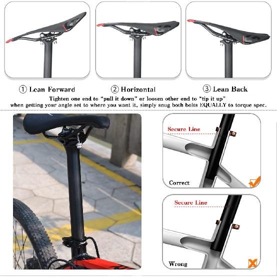Carbon Bike Seatpost 27.2/31.6 Ultralight Carbon Fiber Bicycle Seat Post Bike Seat Tube for Mountain Road Bikes MTB BMX