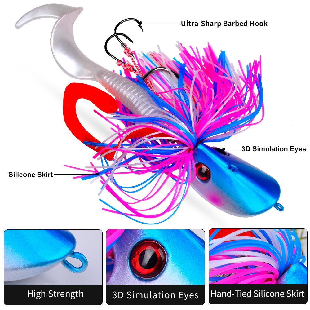 Proberos 1pc Premium Jigging Head Bait with Soft Worm Set: Weighted Fishing Hooks for Pro Anglers - Durable