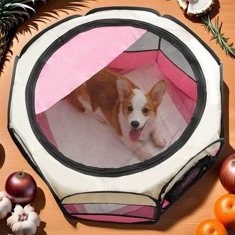 Foldable Scratch-Resistant Oxford Cloth Dog Kennel for Outdoor and Car Use