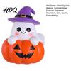 Holiday Home Accents Halloween Ghost Figurine, Cute Spooky on Pumpkin Decoration, Resin Small Ornament for Garden Tabletop with Witch Hat Desk