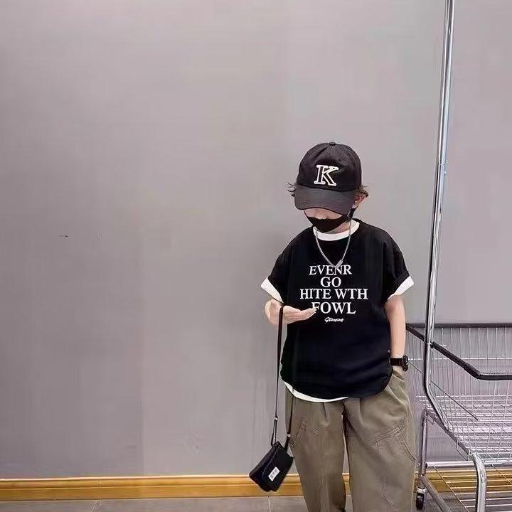 

Хлопковая футболка с короткими рукавами для мальчиков, летняя повседневная футболка с круглым вырезом для маленьких мальчиков, свободный топ для малышей, унисекс, футболка с графическим принтом для мальчиков и девочек