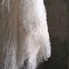 White Imitation Feather Long Tassel Fabric DIY Sewing Skirt Dress Niche Apparel Background Decoration Cloth Designer Material