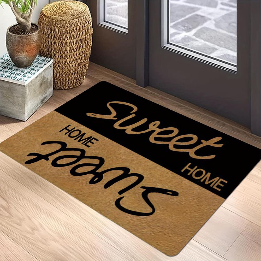 

Warm Home Entryway Carpet Mat - Text Decor Vintage Minimalist Humorous Welcome Theme Door Mat Decorative Home Decoration Rug 40x60cm