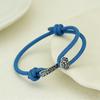 Ethnic Style Good Luck Bracelet Handwoven Rope With Retro Silver Color Flower Clasp Adjustable Protection Bangle For Women Men