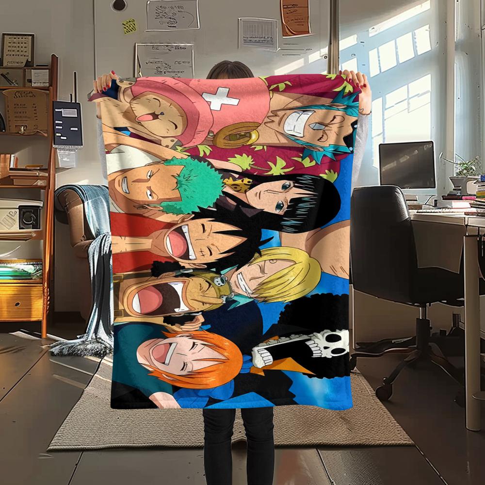 One Piece character Print Flannel Blanket,High quality Comfortable for All Seasons,Home Decor,Warmth and Comfort,Perfect for Christmas Gifts