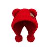 Bear Ears Knitted Cap Fluffy Winter Plush Hat Leisure Little Bear Ears Hat  Outdoor