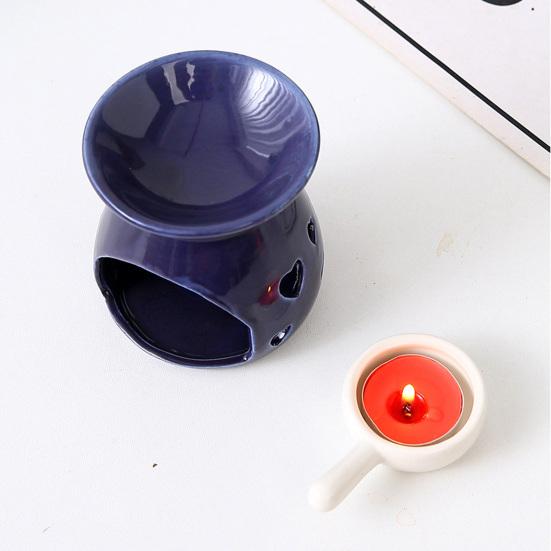 Ceramic Tea Light Candle Holder Small Essential Oil Burner Wax Melt Warmer Aromatherapy Aroma Diffuser for Home Bedroom Decor