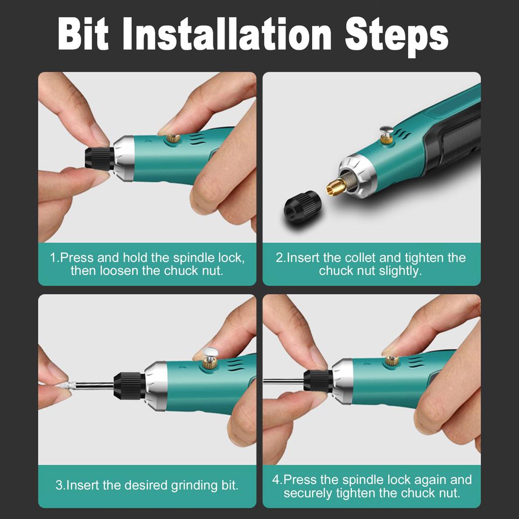 Cordless Mini Grinder, Rechargeable Grinder Tool with 3 Speed Adjustment, 25 Accessories, Multi Purpose Tool Kit for
