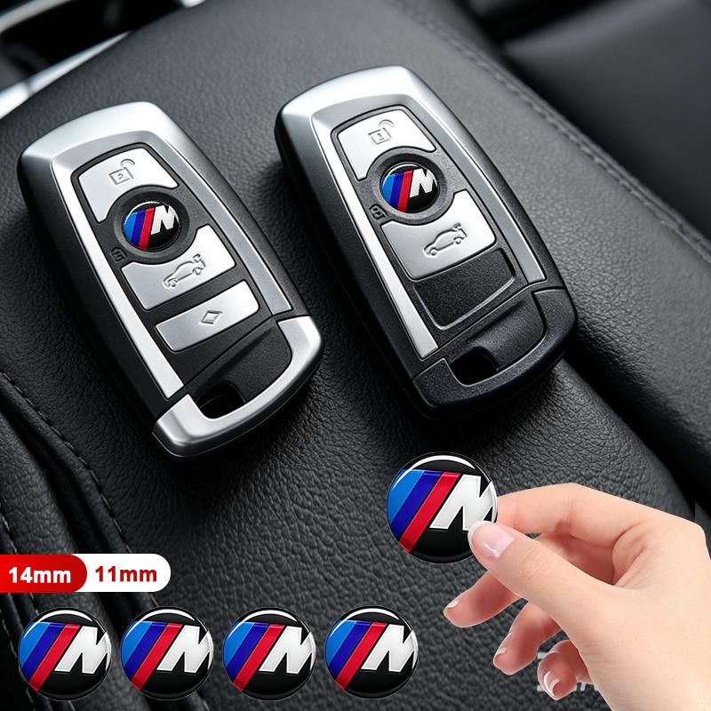 BBKQ7 11/14mm Car Styling Remote Key Emblem Sticker For BMW E46 E39 E90 E60 E36 F30 F10 E34 E30 F20 E92 M3 M4 M5 X5 X6 Accessories