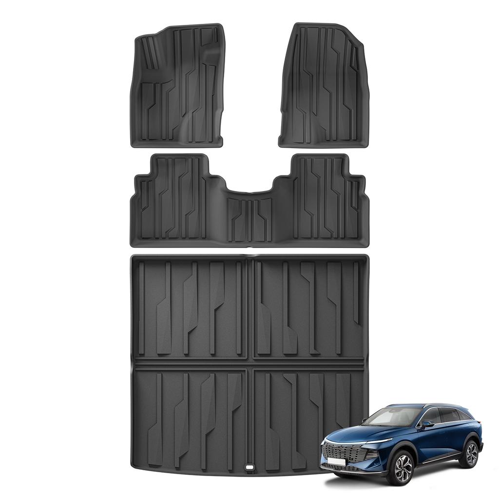 LUCKEASY Left Drive for Haval F7 2023-2026 Fuel 4WD (Russia/CIS Market) Car Floor Mats Trunk Pad TPE 3D Accessories Black