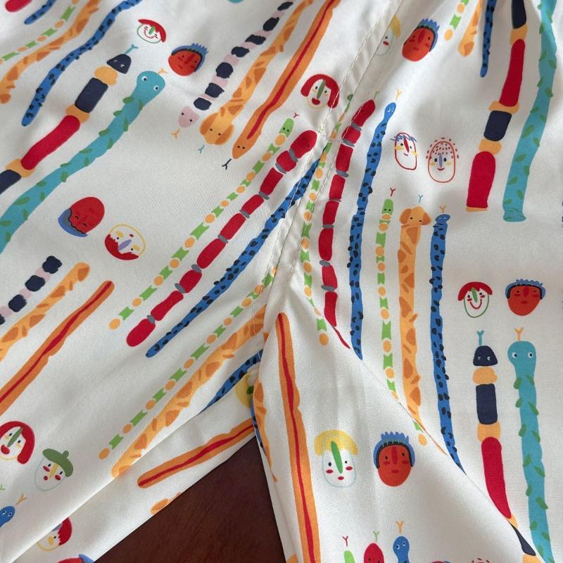 Baby Summer Children's Clothing Boys and Girls Full Cotton Short Sleeve T-shirt+Thin Pants Cartoon Mosquito Pants Two Piece Set