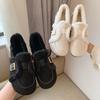 One pedal Doudou shoes women's autumn and winter new Mao Mao shoes super soft non-slip outer wear warm versatile flat-bottomed snow cotton shoes