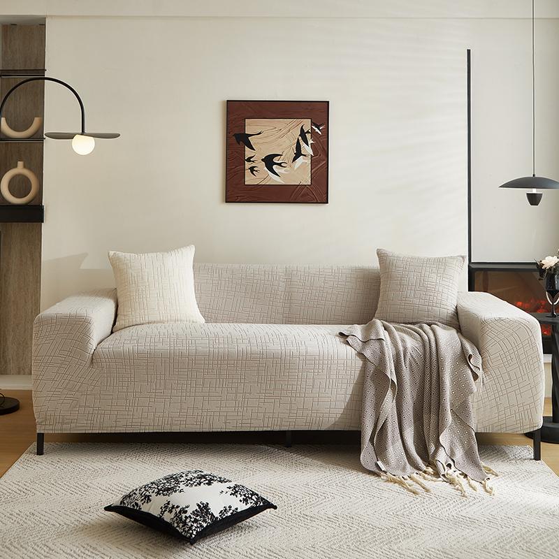 1pc Stretch Sofa Slipcover Jacquard Non-slip Sofa Couch Cover Solid Color Four Seasons Sofa Furniture Protector for Living Room