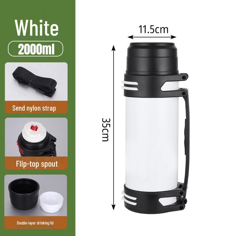 

Изолированный дорожный чайник из нержавеющей стали 304 - Портативная бутылка для воды большой вместимости для кемпинга на открытом воздухе. 3000ml