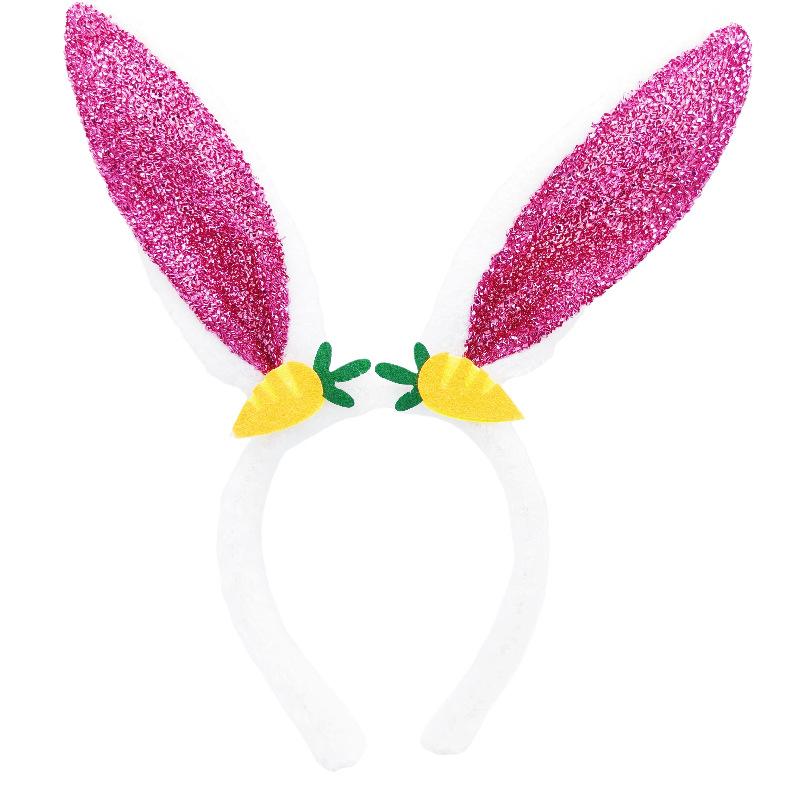 Neue Osterhasenohr-Haarbänder Plüsch-Hasenohren Karotten-Haarband Party Cosplay Kostüm Kopfschmuck Gesichtswasch-Haar-Accessoires Geschenk