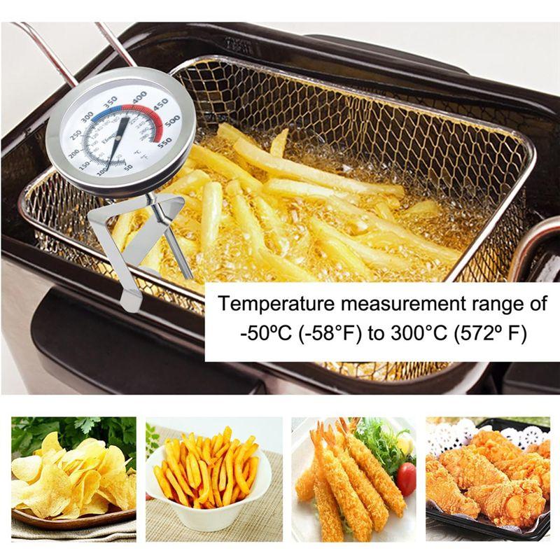 Good-Candy Ölthermometer Frittierthermometer Set Kit Zum Frittieren, Mit Topfclip, 12 Zoll Sonde - Für Hohe Töpfe, Rind, Lamm, Fleisch Co