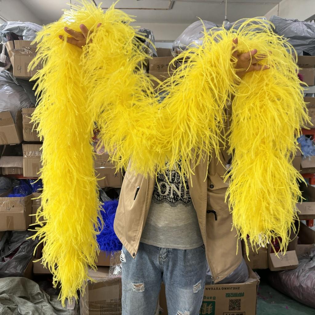 DIY Blau Natürliche Straußenfedern Boa Schal 1-20 Lagen Flauschige Federn Band Schal für Hochzeit Weihnachten Schal Röcke Nähzubehör