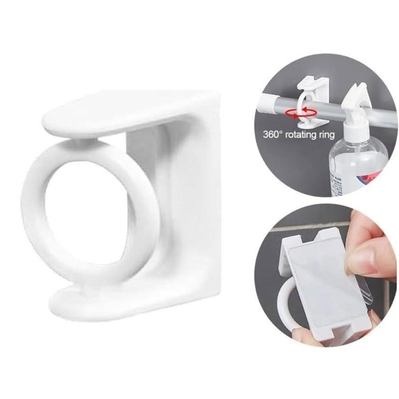 Pack Of 8 Rotatable Plastic Hooks For Hanging Towels Keys Clothes Curtain Rod Holder Space Saving Storage Rack