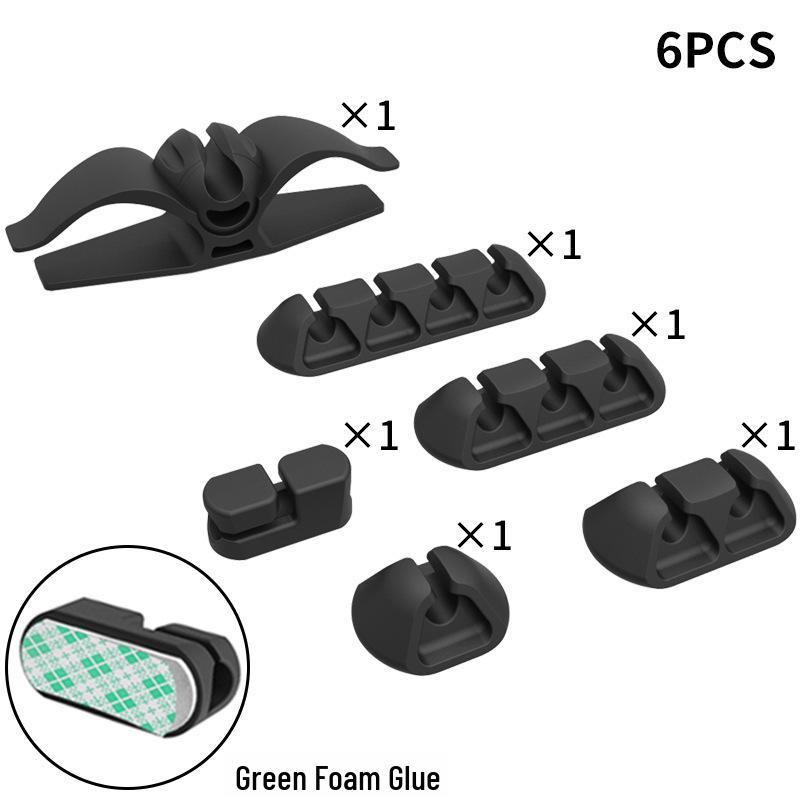 Self-Adhesive Silicone Cable Organizer for Cords and Earphones