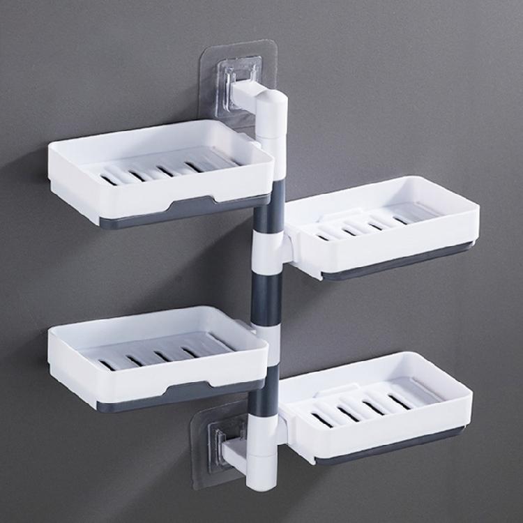 Durable Rotatable Soap Storage Box Multilayer Soap Holder Household Easy to Use