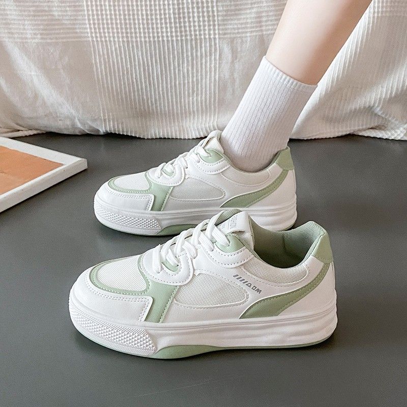 

Летние новые дышащие кроссовки на толстой подошве для спорта и отдыха, студенческие кроссовки, женская обувь 40 светло-зеленый