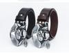 Lotte Junsen Men's Casual Leather Belt with Harley Motorcycle Buckle
