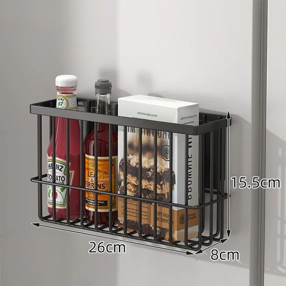 Storage Rack Refrigerator Magnetic Attraction Kitchen Spice Shelf Punch Free Saving Space Durable Microwave Nordic Practical