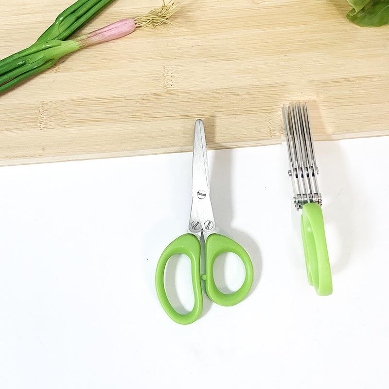 Stainless Steel Multi-Layer Detachable Kitchen Scissors for Fruits, Vegetables, and Scallions