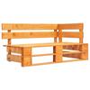 Day and Night - Day and Night Corner Pallet Bench for Garden Honey Brown Wood
