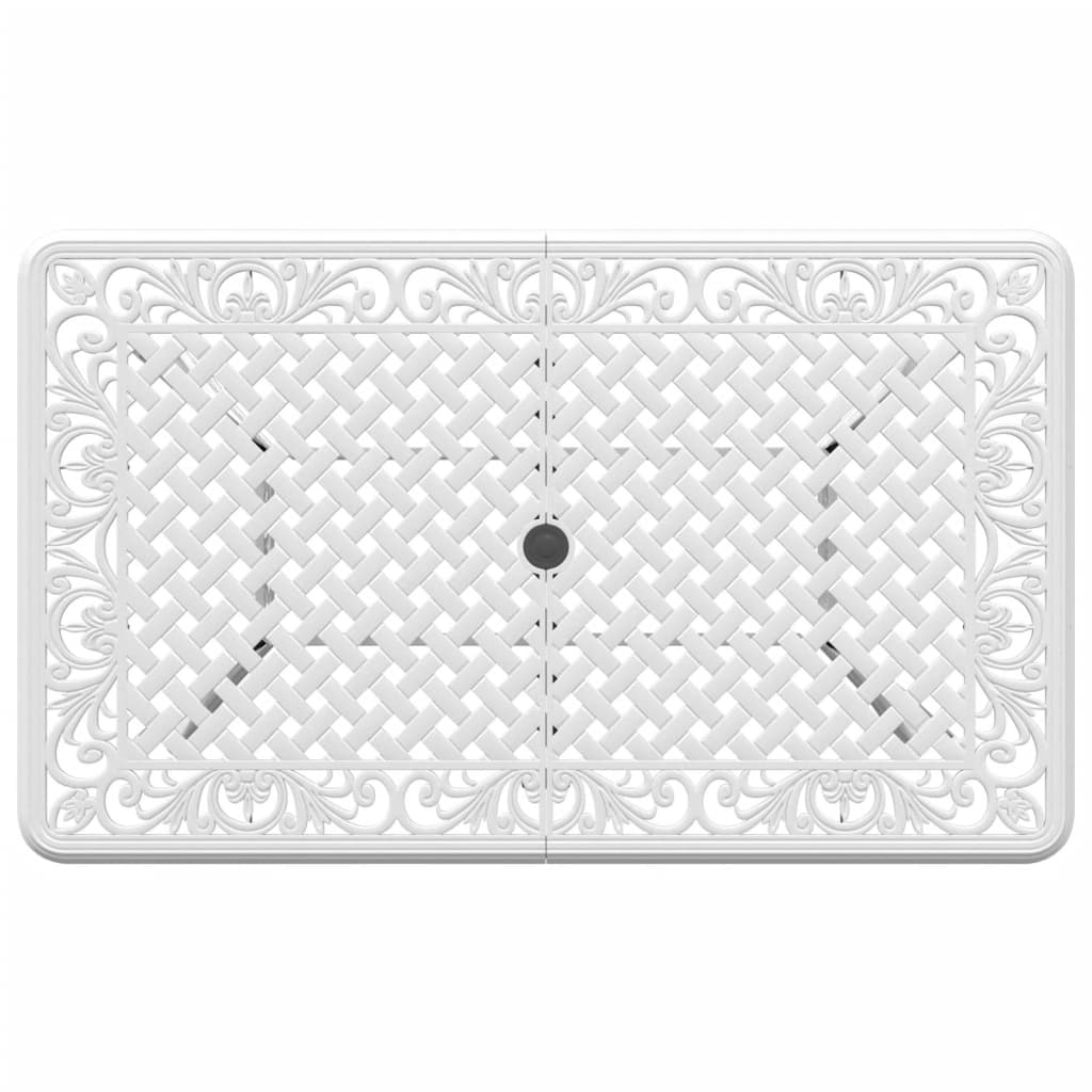 Vidaxl Garden Table, White, 150X90X72 Cm, Cast Aluminum