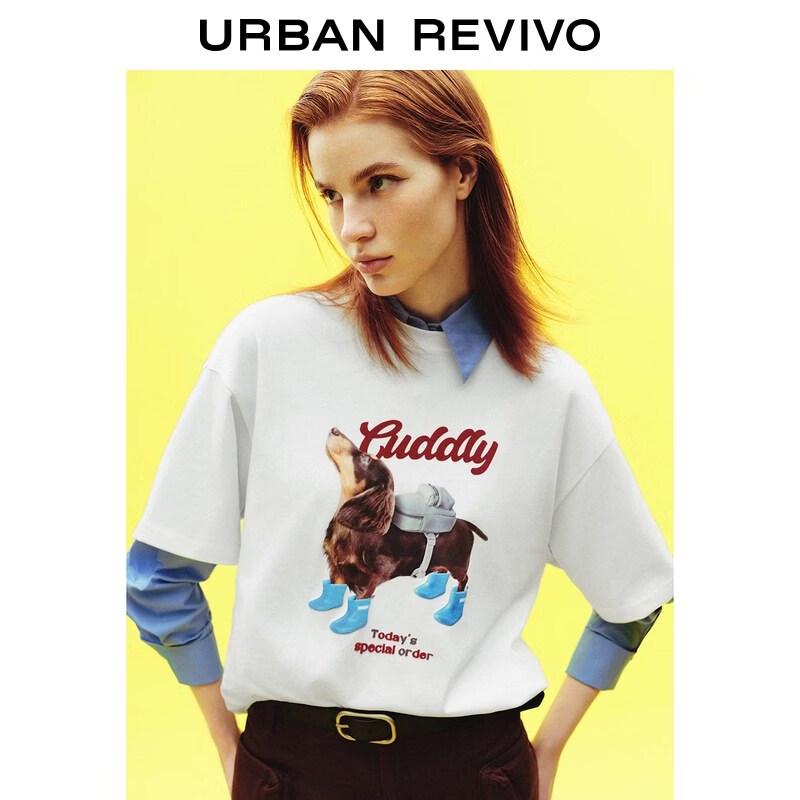 UR2026 Women s Fun Pet Print Cotton T-Shirt S