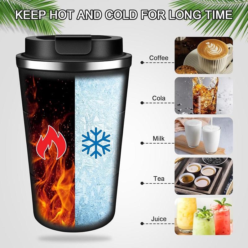 Stainless Steel Coffee Cup Thermal Mug Travel Leak Proof Thermal Bottle Tea Coffee Mug  Reusable Hot Cold Drinks Insulated Cup