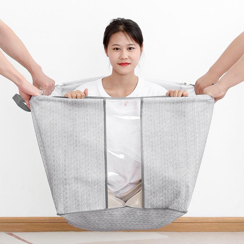 Large Capacity Window Zipper Storage Bag for Clothes & Quilts